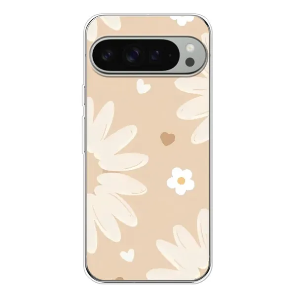 Чохол з принтом «Бежеві квіти» для Google Pixel 10 Pro XL