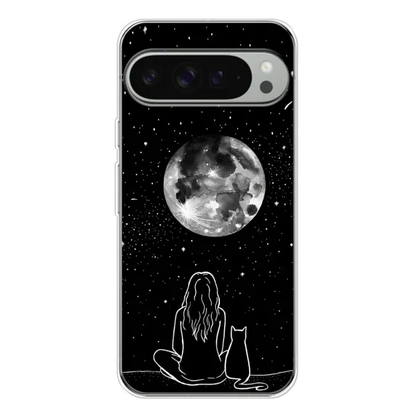 Чехол с принтом «Девушка с котом» для Google Pixel 10 Pro XL Чехол с принтом «Девушка с котом» для Google Pixel 10 Pro XL
