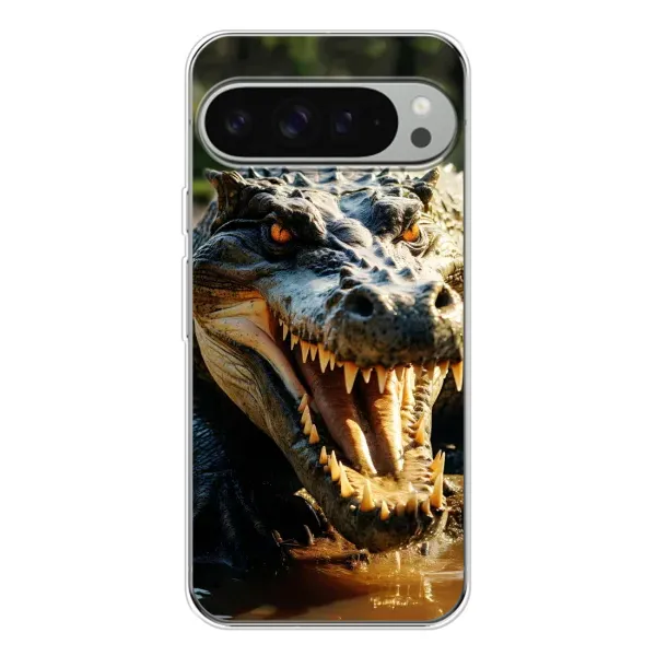 Чохол з принтом «Небезпечний крокодил» для Google Pixel 10 Pro XL