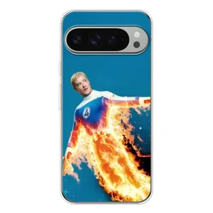 Чехол с принтом Фантастическая четверка для Google Pixel 10 Pro XL (Человек-факел в огне)