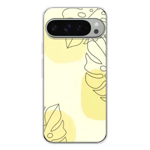 Силконовий чохол з принтом в квітах на Google Pixel 10 Pro XL (Жовта монстера арт)