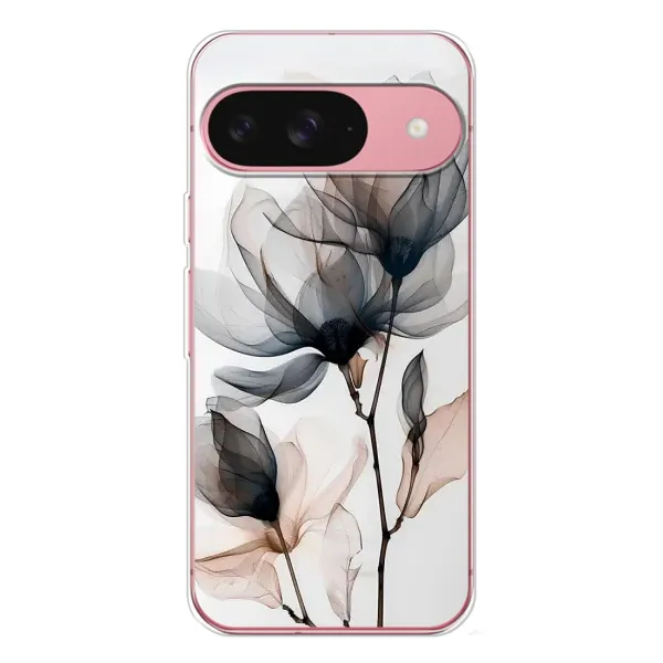 Чохол з принтом «Квіти на білому» для Google Pixel 10 Pro