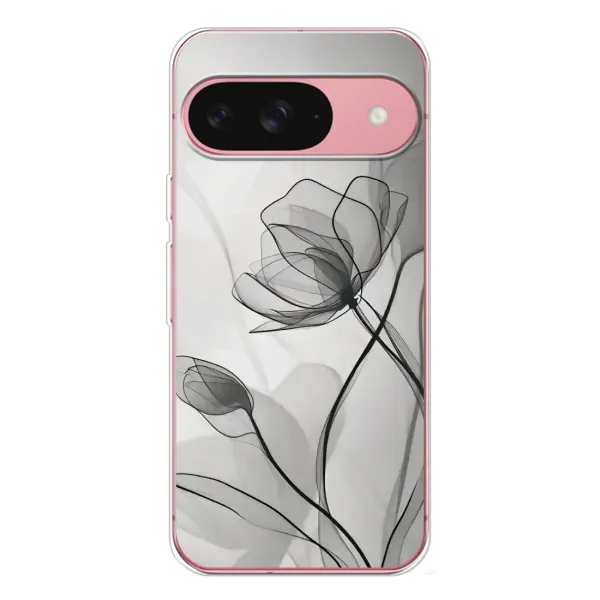 Чохол з принтом «Чорні квіти» для Google Pixel 10