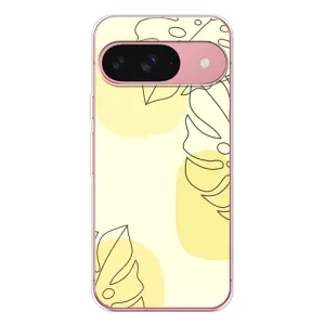 Силконовий чохол з принтом в квітах на Google Pixel 10 (Жовта монстера арт)