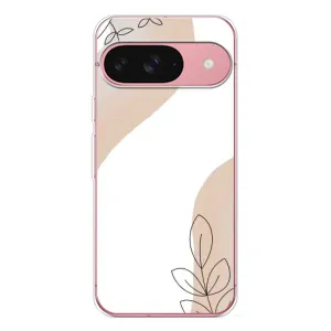 Силконовий чохол з принтом в квітах на Google Pixel 10 (Нюдова гілочка абстракція)