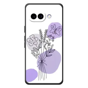 Силконовий чохол з принтом в квітах на Google Pixel 10a (Букет фіолетова абстракція)