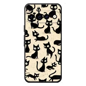 Чехол с рисунком кот на Google Pixel 11 Pro (Черные коты)