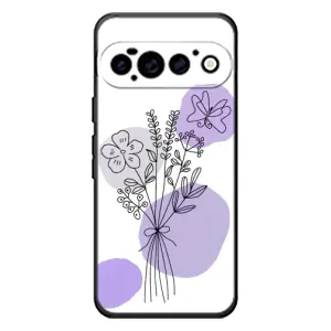 Силконовий чохол з принтом в квітах на Google Pixel 11 Pro (Букет фіолетова абстракція)