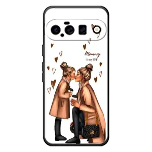 Чехол с печатью для Google Pixel 11 - (Мама с ребенком) (AlphaPrint) (Дочка и мама)