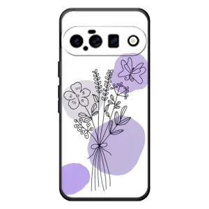 Силконовий чохол з принтом в квітах на Google Pixel 11 (Букет фіолетова абстракція)