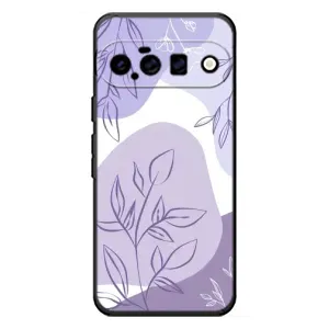 Силконовий чохол з принтом в квітах на Google Pixel 11 (Фіолетове листя абстракція)