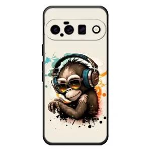 Чехол с Обезьянами Google Pixel 11 - (AlphaPrint) (Макака в наушниках)