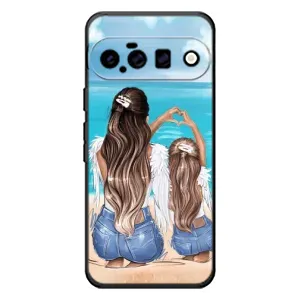 Чехол с печатью для Google Pixel 11 - (Мама с ребенком) (AlphaPrint) (Мама с доченькой)