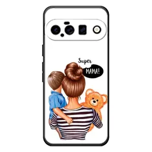 Чехол с печатью для Google Pixel 11 - (Мама с ребенком) (AlphaPrint) (Мама с сыном)