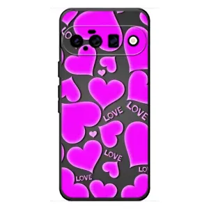 Чехлы для любимой на Гугл Пиксель 11 (VPrint) (Pink hearts)