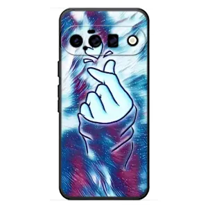 Чехол с принтом для Google Pixel 11 (AlphaPrint - Знак сердечка) (Радужное сердце)