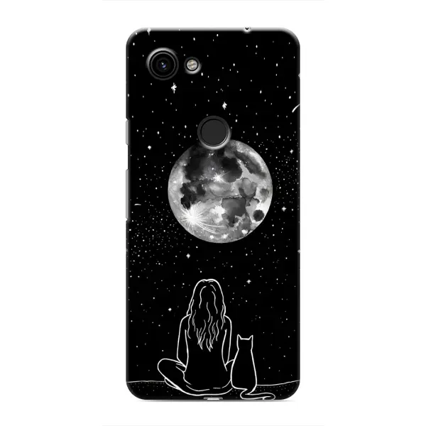 Чохол з принтом «Дівчина з котом» для Google Pixel 3a XL