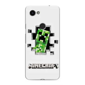 Чехол Майнкрафт на Google Pixel 3a XL (AlphaPrint) Minecraft (крипер Майнкрафт)