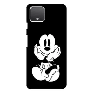 Эксклюзивный чехол для Google Pixel 4 XL (AlphaPrint - Мультяшные) (Микки на черном)