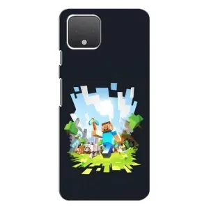 Чехол Майнкрафт на Google Pixel 4 XL (AlphaPrint) Minecraft (персонажи Minecraft)