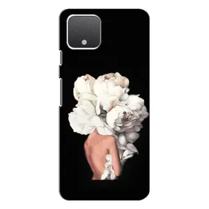 Чехлы (ART) Цветы на Google Pixel 4 (VPrint) (Білі квіти)