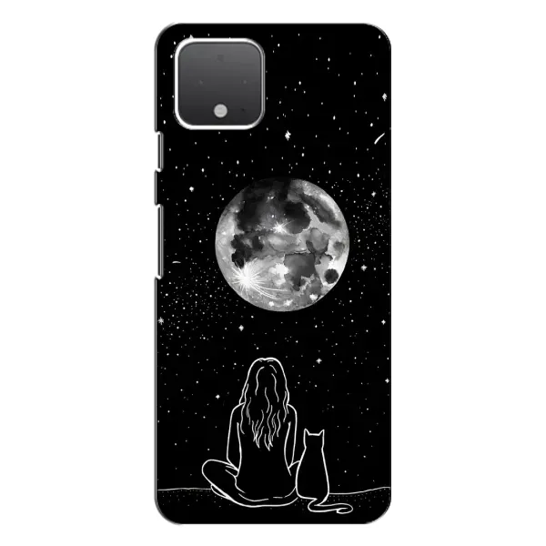 Чехол с принтом «Девушка с котом» для Google Pixel 4
