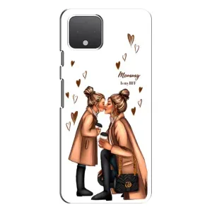 Чехол с печатью для Google Pixel 4 - (Мама с ребенком) (AlphaPrint) (Дочка и мама)
