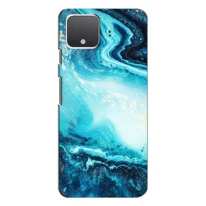 Мраморный чехол на Google Pixel 4 (VPrint) (Голубой мрамор)