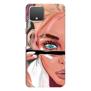 Чехол с печатью для Google Pixel 4 - (Мода) (AlphaPrint) (Макияж)