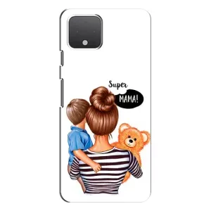 Чехол с печатью для Google Pixel 4 - (Мама с ребенком) (AlphaPrint) (Мама с сыном)