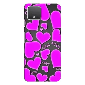 Чехлы для любимой на Гугл Пиксель 4 (VPrint) (Pink hearts)