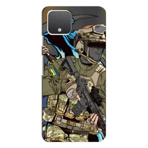 Чехлы с картинкой ЗСУ для Google Pixel 4 (AlphaPrint) (Воин ВСУ)