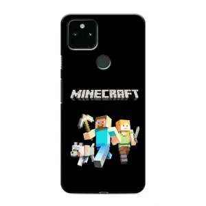 Чехол Майнкрафт на Google Pixel 4a 5G (AlphaPrint) Minecraft (герои Minecraft)