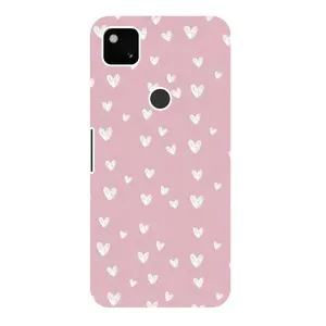 Чехол с принтом «Сердечки на розовом» для Google Pixel 4a