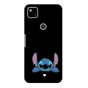 Чохол з принтом Стіч на Google Pixel 4a (Стіч на чорному)