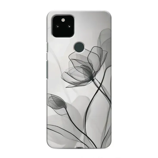 Чехол с принтом «Черные цветы» для Google Pixel 5 Чехол с принтом «Черные цветы» для Google Pixel 5