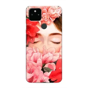 Чехлы (ART) Цветы на Google Pixel 5 (VPrint) (Очі в квітах)