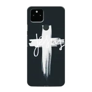 Чехол для Google Pixel 5 (AlphaPrint) - (Христианские) (Иисус)