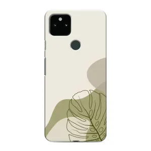 Силконовий чохол з принтом в квітах на Google Pixel 5 (Зелена монстера дизайн)
