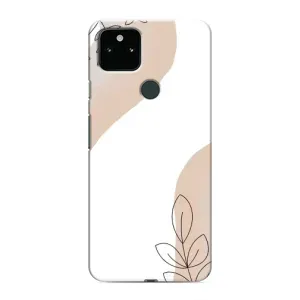 Силконовий чохол з принтом в квітах на Google Pixel 5 (Нюдова гілочка абстракція)