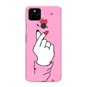 Чехол с принтом для Google Pixel 5 (AlphaPrint - Знак сердечка)