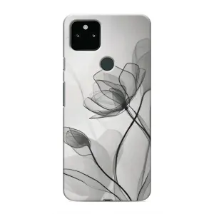 Чохол з квітковим принтом на Google Pixel 5a 5G (Чорні квіти)