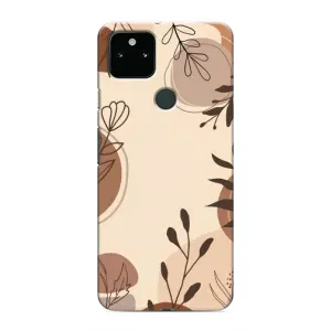 Чохол з квітковим принтом на Google Pixel 5a 5G (Коричневі квіти)