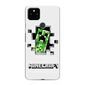 Чехол Майнкрафт на Google Pixel 5a 5G (AlphaPrint) Minecraft (крипер Майнкрафт)
