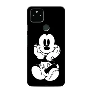 Эксклюзивный чехол для Google Pixel 5a 5G (AlphaPrint - Мультяшные) (Микки на черном)