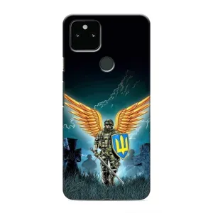 Чехлы с картинкой ЗСУ для Google Pixel 5a 5G (AlphaPrint) (Солдат ЗСУ)
