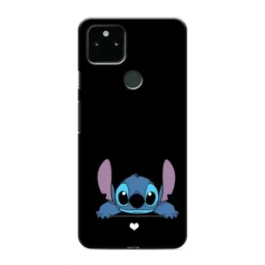 Чохол з принтом Стіч на Google Pixel 5a 5G (Стіч на чорному)
