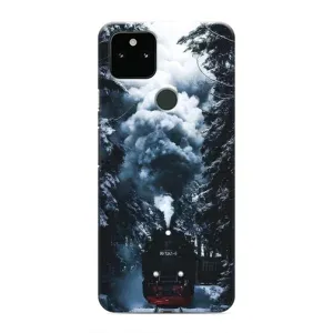 Новорічні, Святкові Чохли для Google Pixel 5a 5G - 2024 год (Зимовий потяг)