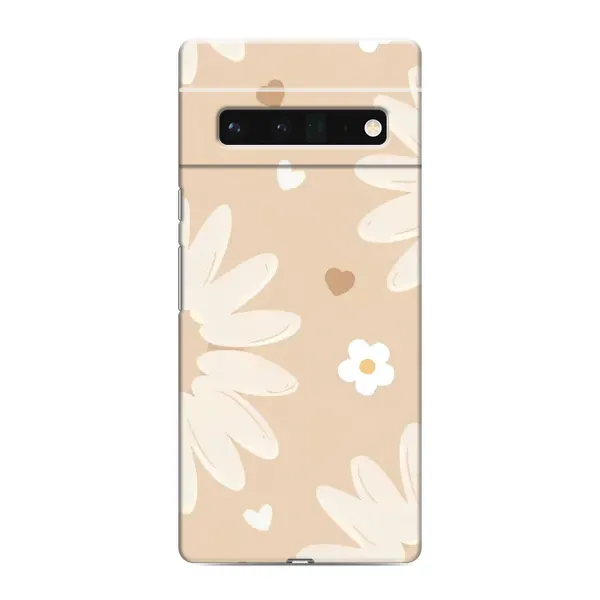 Чохол з принтом «Бежеві квіти» для Google Pixel 6 Pro