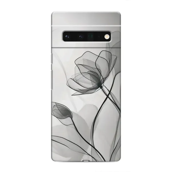 Чохол з принтом «Чорні квіти» для Google Pixel 6 Pro